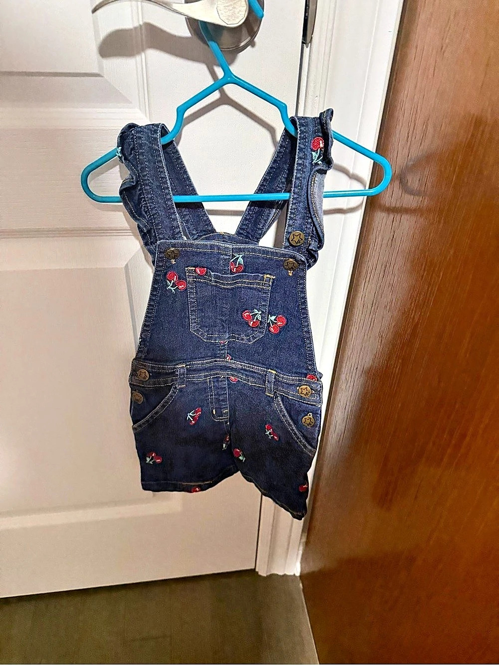 babyhug Girls cherry Denim Overalls Size 2-3 Years